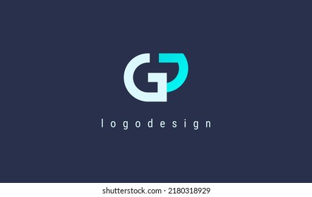 Letra geométrica logotipo GP GD. Usable para logotipos de empresas y marcas. Elemento de plantilla de diseño de logotipo de vectores planos.