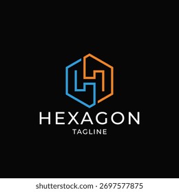 LETRA GEOMÉTRICA H HEXÁGONO TECNO IDEA DE DISEÑO DE LOGOTIPO