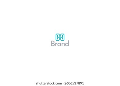 Geometric Letter H Logo, Abstract Line Art Design with White Background. 