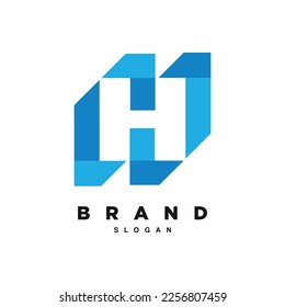 Diseño del logotipo H de letra geométrica para su marca o negocio