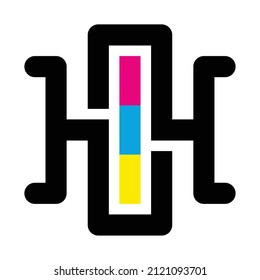 GEOMETRIC LETTER H MODERN DESIGN LOGO PRINTING