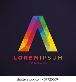 Geometric Letter A Icon and Logo Template.