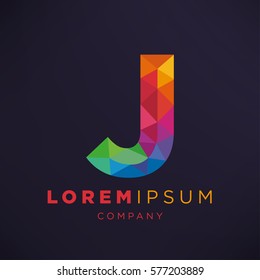 Geometric Letter J Icon and Logo Template.