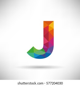 Geometric Letter J Icon and Logo Template.
