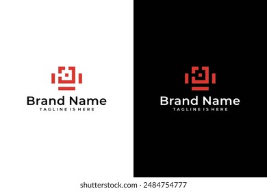 geometric letter J vector logo