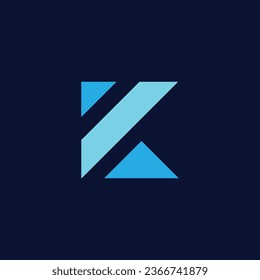 Geometric letter k logo design template.