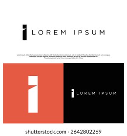 Geometric I letter logo with bold design and clean edges, great for business cards or web branding.