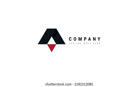 Geometric Letter A Logo isolated on White Background. Flat Vector Logo Design Template Element.