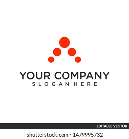 geometric letter A logo modern