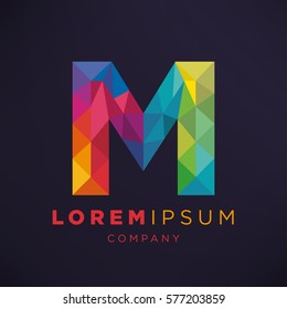 Geometric Letter M Icon and Logo Template.
