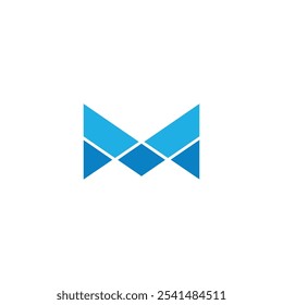 Letra geométrica M Diseño de logotipo Plantilla de Vector