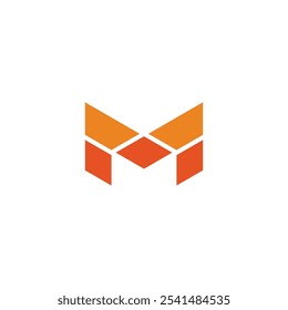 Letra geométrica M Diseño de logotipo Plantilla de Vector