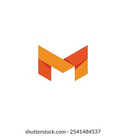 Letra geométrica M Diseño de logotipo Plantilla de Vector