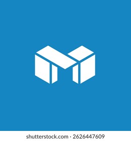 Geometric Letter M logo design vector template