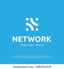 Plantilla de diseño vectorial de logotipo de tecnología de flecha N de letra geométrica