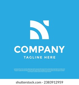 Geometric letter N arrow technology logo vector design template