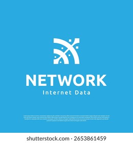 Geometric letter N arrow technology logo vector design template