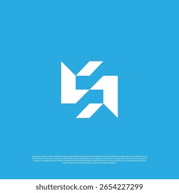 Plantilla de diseño de Vector de logotipo de tecnología de flecha de letra geométrica