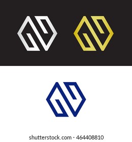 Geometric letter N forming polygon 