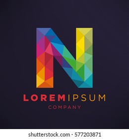 Geometric Letter N Icon and Logo Template.