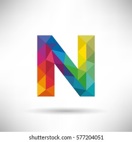 Geometric Letter N Icon and Logo Template.