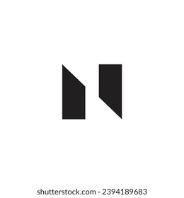 Geometric letter N logo with blank background