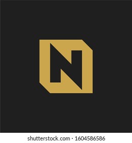 Geometric letter N logo design template