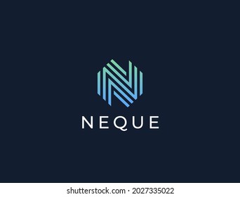 Geometric letter N logo template. Vector icon.
