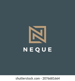 Geometric letter N logo template. Vector icon.
