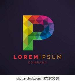 Geometric Letter P Icon and Logo Template.
