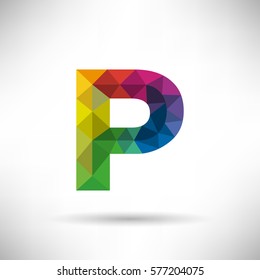Geometric Letter P Icon and Logo Template.