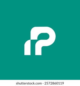 "Geometric letter P logo design in a flat and neat shape, featuring a sleek turquoise color. Ideal for modern, professional, and minimalist branding."