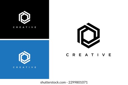 geometric letter p logo, partner vector logo identity