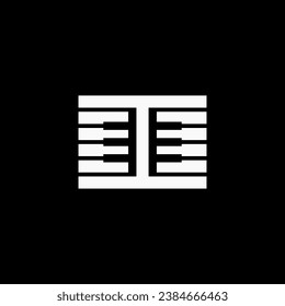 Geometric letter I piano logo template