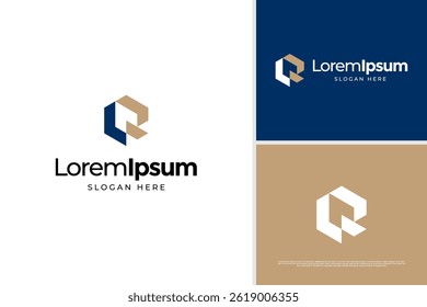 Geometric of letter Q business real estate logo design template