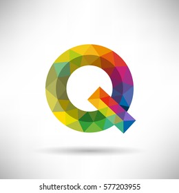 Geometric Letter Q Icon and Logo Template.
