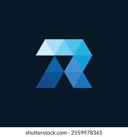 geometric letter R blue color technology logo design inspiration - Powered by Shutterstock - Get 15% off with code: PIKWIZARD15