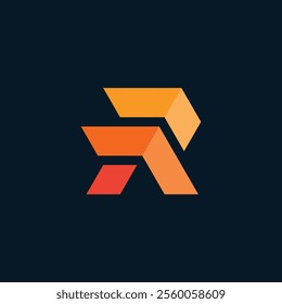 geometric letter R colorful logo design inspiration