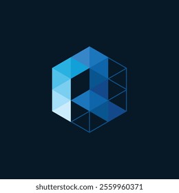 geometric letter R colorful technology logo design, hexagon graphic icon - Powered by Shutterstock - Get 15% off with code: PIKWIZARD15