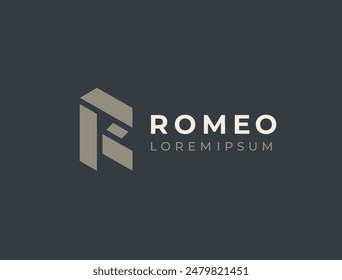 Geometric letter R logo template. Vector icon.