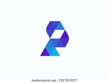 geometric letter R with rocket launch visualism