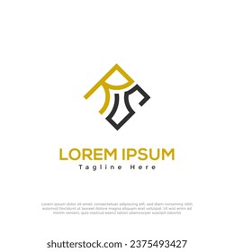 Geometric Letter R S logo symbol, Properties business logo design template