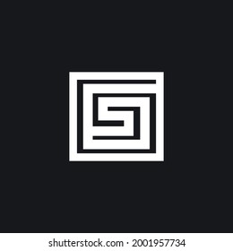 letra geométrica S. Logo del vector de arquitectura. Monograma aislado.