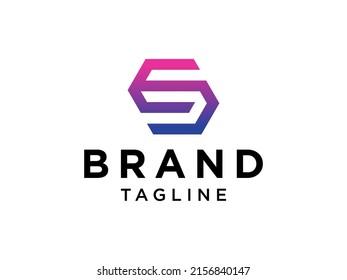 Geometric Letter S Logo Design Hexagonal Line. Flat Vector Logo Design Template Element
