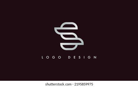 Diseño del logotipo de la letra geométrica S. Usable para logotipos de marcas de empresas y empresas. Elemento de plantilla de diseño de logotipo de vectores planos.
