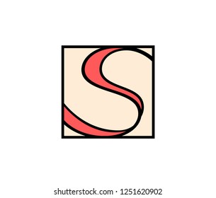 Geometric letter S logo, Square shape symbol.