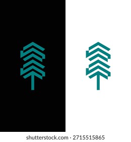 Letra geométrica S logo de árbol de pino
