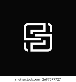 LETRA GEOMÉTRICA S TECNO IDEA DE DISEÑO DE LOGOTIPO.