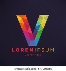 Geometric Letter V Icon and Logo Template.