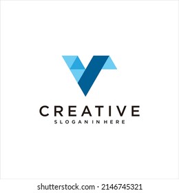 Geometric Letter V Logo Design Stock Vector (Royalty Free) 2146745321 ...